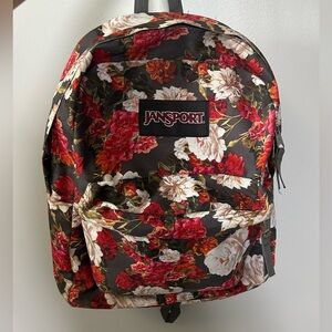 Jansport Red and White Floral Backpack